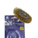 Scheibenbürsten Rundbürste 75mm mit Schaft gewellt f. Bohrmaschine 12x