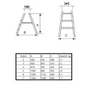 Leiter Trittleiter Klappleiter 2x2 Stufen zweiseitige Haushaltsleiter