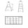 Zweiseitige Haushaltsleiter 2x2 Stufen Leiter Trittleiter Klappleiter