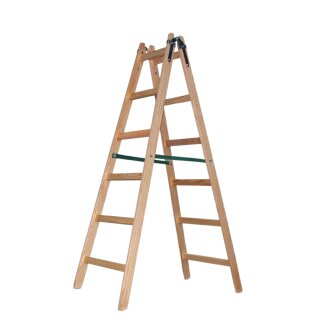 Zweiseitige Holzleiter 2 x 6 Stufen Leiter Trittleiter Klappleiter