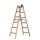 Holzleiter Leiter Trittleiter 2 x 6 Stufen zweiseitige Klappleiter
