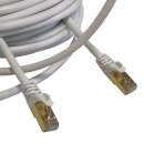 CAT7 Patchkabel Netzwerkkabel Internet Kabel weiß 0,5m Patch rund