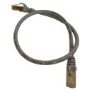 1m Patchkabel Netzwerkkabel CAT7 rund grau Internet Patch Kabel