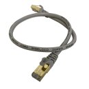 1m Patchkabel Netzwerkkabel CAT7 rund grau Internet Patch Kabel