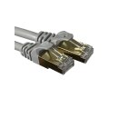 1m Patchkabel Netzwerkkabel CAT7 rund grau Internet Patch Kabel