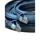 CAT7 Patchkabel Netzwerkkabel Internet Kabel schwarz 1m Patch flach