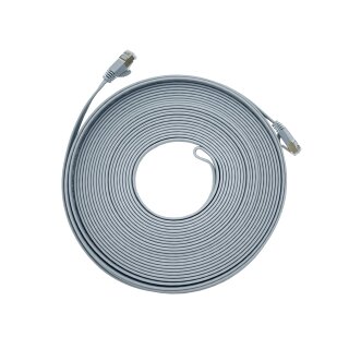 20m CAT7 Patchkabel Netzwerkkabel  flach Internet Kabel grau Patch