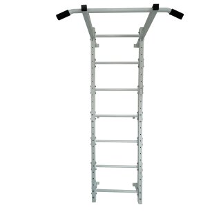 Sprossenwand Kletterwand Klimmzugstange Hantelbank Weiß 3 tlg Set